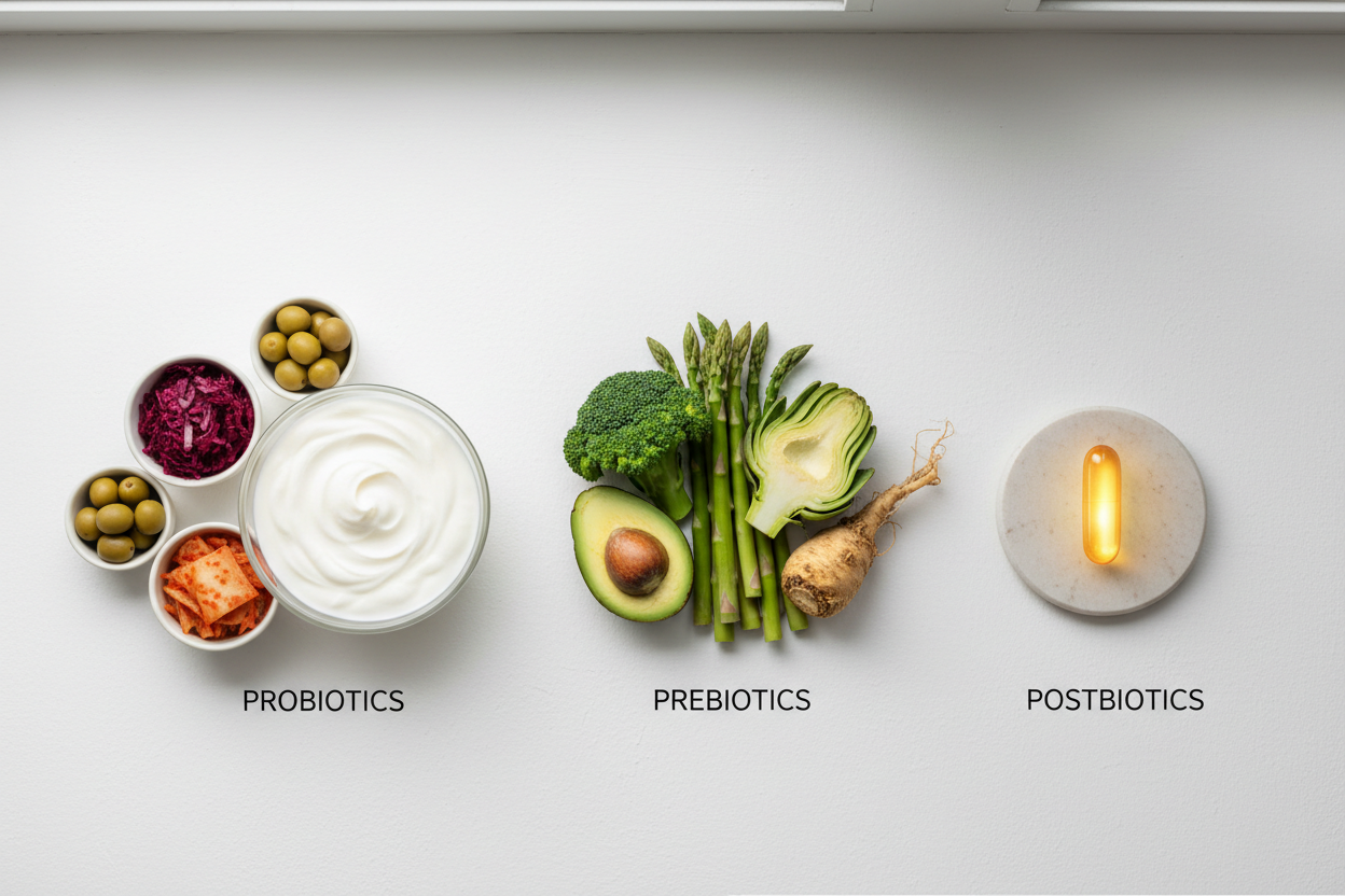 Probiotics vs. Prebiotics vs. Postbiotics: What's the Difference?